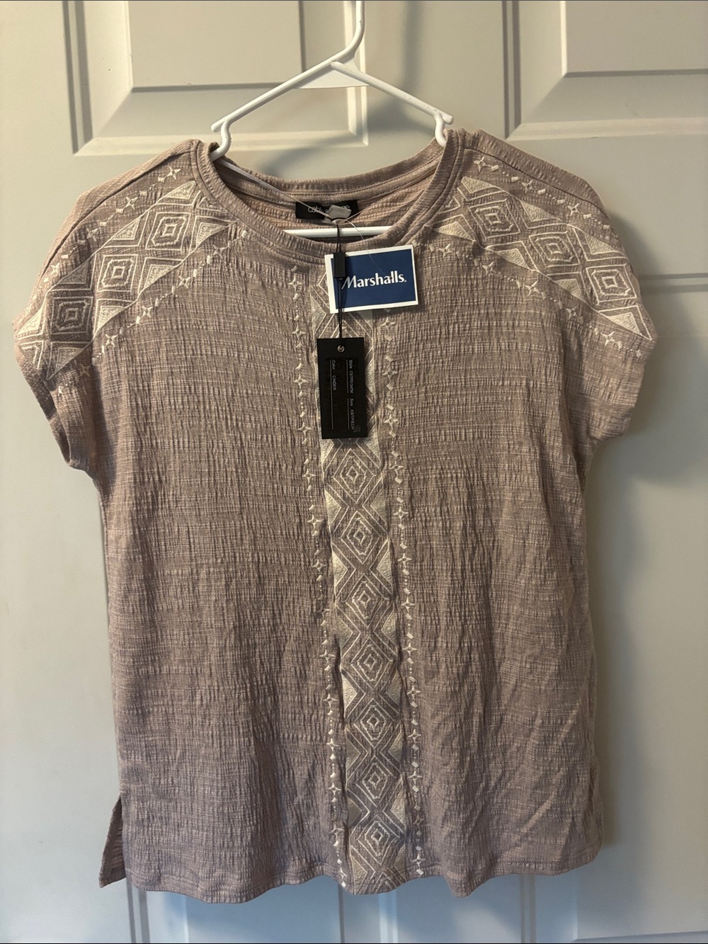 Cable & Gauge Mauve Short Sleeve Embroidered Tee